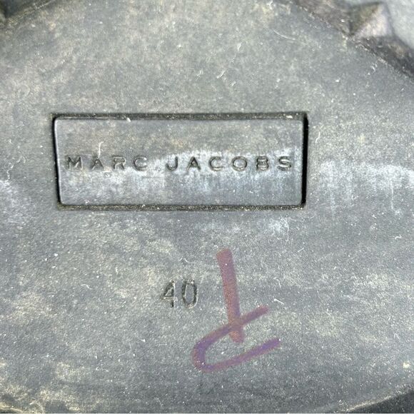 Marc Jacobs Black Waxed Canvas Combat Bristol Boot Lace Up Womens Size 10 EUR 40 - Picture 9 of 11